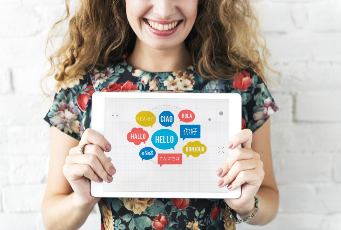 Different Language Speech Bubble Hello Concept